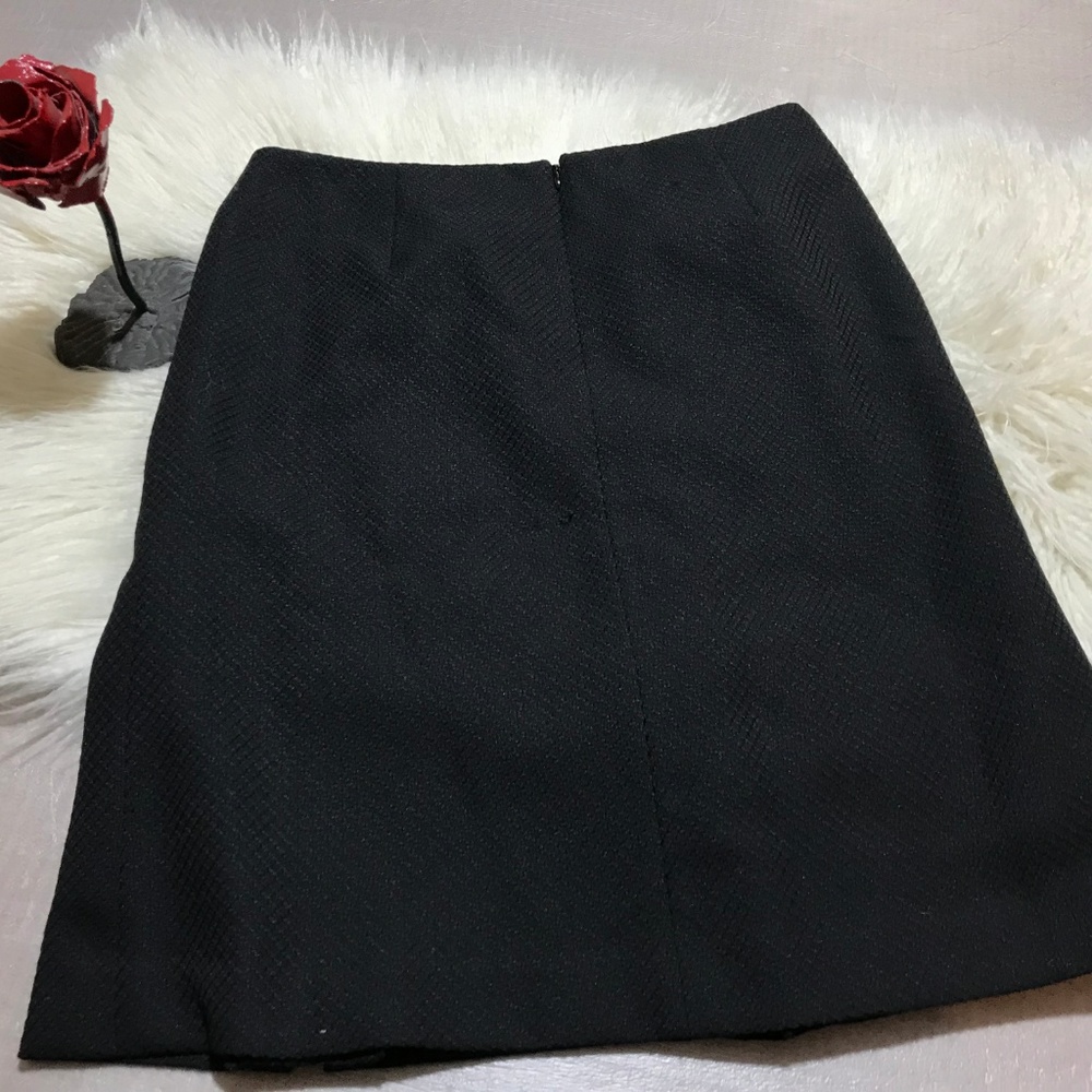 Vintage Stanley Blacker black flare skirt textured lined Size 6P